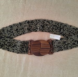 Woven bead decorative belt